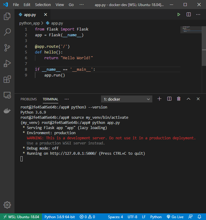 Running app in Container